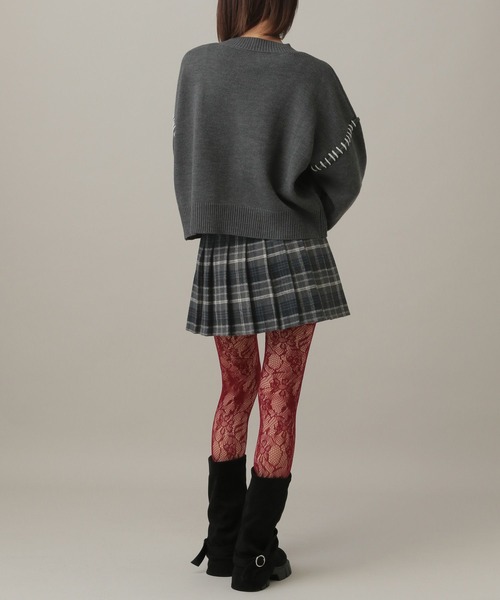 3.3 Field Trip （3.3フィールドトリップ）の「3.3 Field Trip／チェック微起毛プリーツミニスカート（スカート・レディース・ブラウン/ネイビー・SMALL/MEDIUM）」の10枚目の写真