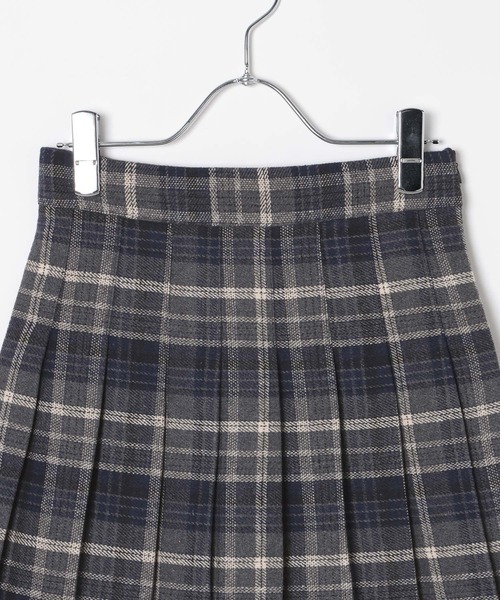 3.3 Field Trip （3.3フィールドトリップ）の「3.3 Field Trip／チェック微起毛プリーツミニスカート（スカート・レディース・ブラウン/ネイビー・SMALL/MEDIUM）」の18枚目の写真
