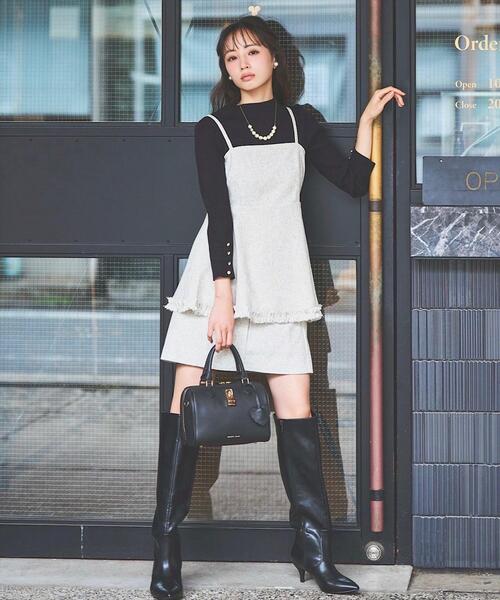 SWINGLE（スウィングル）の「ツイードミニスカート（スカート・レディース・ホワイト系その他6/ブラック系その他5/グレー系その他5・MEDIUM/SMALL）」の5枚目の写真