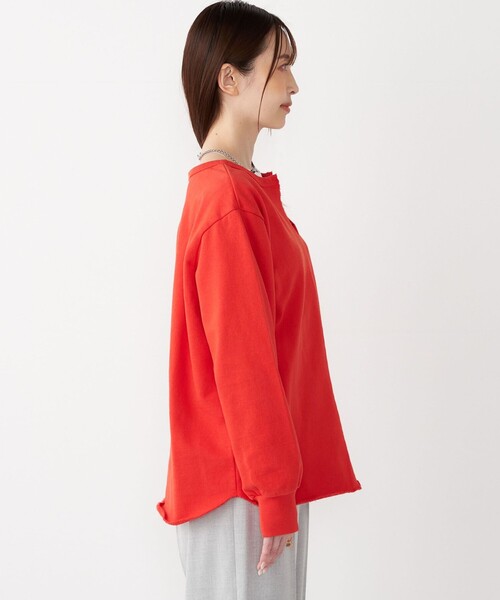 SHIPS Colors(シップス カラーズ)の「SHIPS Colors:〈手洗い可能〉USA 裏毛 スキッパー プルオーバー(Tシャツ/カットソー・レディース・ブラック/ブラウン/オレンジ・ONE SIZE)」の7枚目の写真