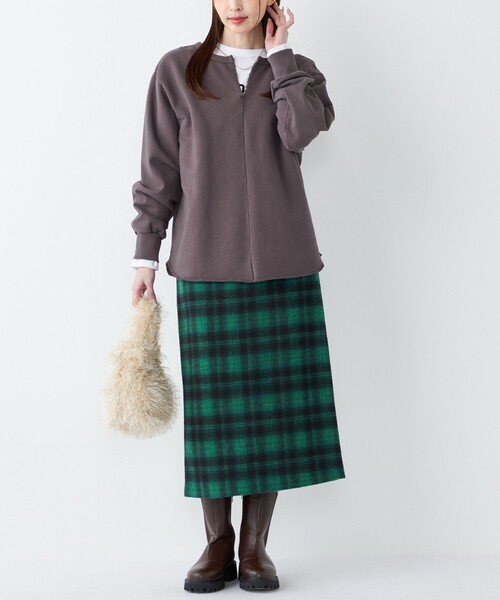 SHIPS Colors(シップス カラーズ)の「SHIPS Colors:〈手洗い可能〉USA 裏毛 スキッパー プルオーバー(Tシャツ/カットソー・レディース・ブラック/ブラウン/オレンジ・ONE SIZE)」の8枚目の写真