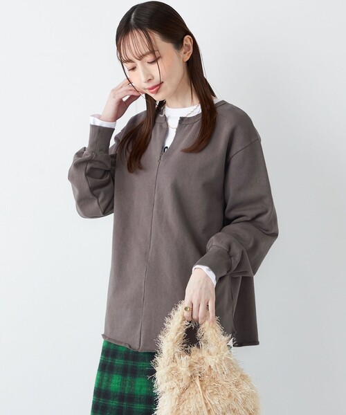 SHIPS Colors(シップス カラーズ)の「SHIPS Colors:〈手洗い可能〉USA 裏毛 スキッパー プルオーバー(Tシャツ/カットソー・レディース・ブラック/ブラウン/オレンジ・ONE SIZE)」の12枚目の写真