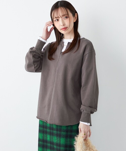 SHIPS Colors(シップス カラーズ)の「SHIPS Colors:〈手洗い可能〉USA 裏毛 スキッパー プルオーバー(Tシャツ/カットソー・レディース・ブラック/ブラウン/オレンジ・ONE SIZE)」の13枚目の写真