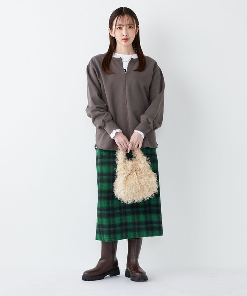 SHIPS Colors(シップス カラーズ)の「SHIPS Colors:〈手洗い可能〉USA 裏毛 スキッパー プルオーバー(Tシャツ/カットソー・レディース・ブラック/ブラウン/オレンジ・ONE SIZE)」の14枚目の写真