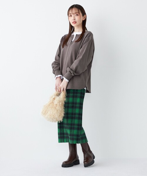 SHIPS Colors(シップス カラーズ)の「SHIPS Colors:〈手洗い可能〉USA 裏毛 スキッパー プルオーバー(Tシャツ/カットソー・レディース・ブラック/ブラウン/オレンジ・ONE SIZE)」の15枚目の写真