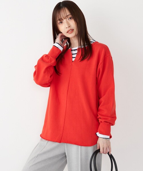 SHIPS Colors(シップス カラーズ)の「SHIPS Colors:〈手洗い可能〉USA 裏毛 スキッパー プルオーバー(Tシャツ/カットソー・レディース・ブラック/ブラウン/オレンジ・ONE SIZE)」の17枚目の写真