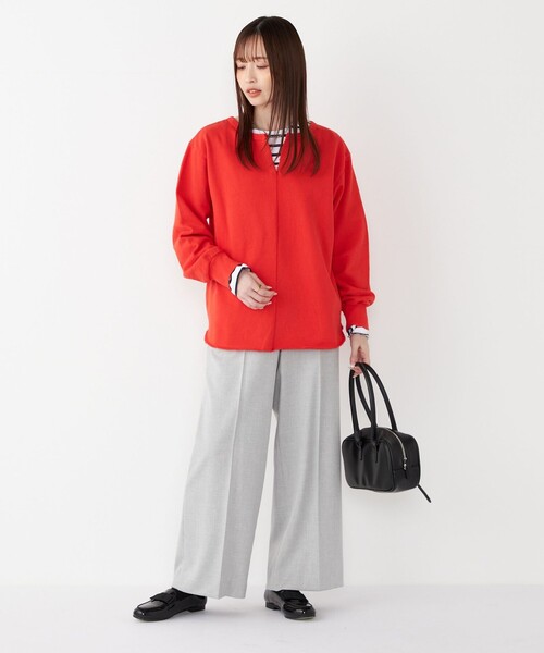 SHIPS Colors(シップス カラーズ)の「SHIPS Colors:〈手洗い可能〉USA 裏毛 スキッパー プルオーバー(Tシャツ/カットソー・レディース・ブラック/ブラウン/オレンジ・ONE SIZE)」の18枚目の写真