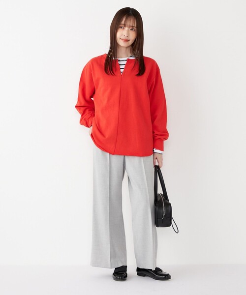 SHIPS Colors(シップス カラーズ)の「SHIPS Colors:〈手洗い可能〉USA 裏毛 スキッパー プルオーバー(Tシャツ/カットソー・レディース・ブラック/ブラウン/オレンジ・ONE SIZE)」の19枚目の写真