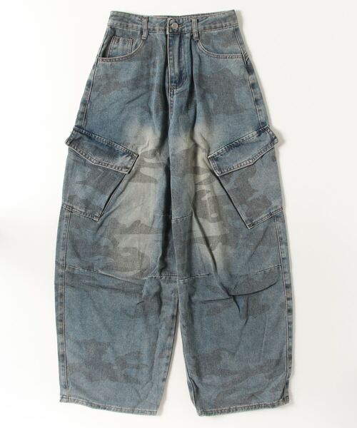 .KOM（ドットコム）の「『.KOM/ドットケーオーエム』オーバーダイ迷彩カーゴパンツ【CN】【Z】【Z】（カーゴパンツ・レディース・ブルー・S）」の6枚目の写真