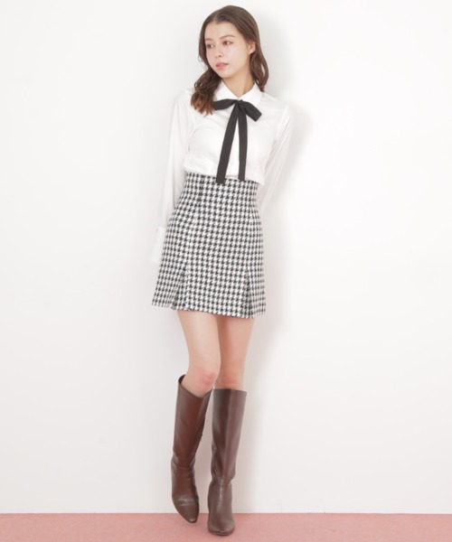 JILL by JILL STUART(ジルバイジルスチュアート)の「◇千鳥ツイードタイトミニスカート(スカート・レディース・ベージュ/ピンク/ブラック・MEDIUM/SMALL)」の10枚目の写真