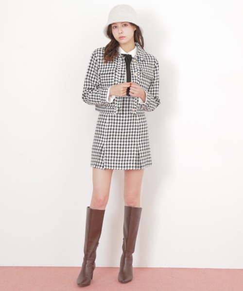 JILL by JILL STUART(ジルバイジルスチュアート)の「◇千鳥ツイードタイトミニスカート(スカート・レディース・ベージュ/ピンク/ブラック・MEDIUM/SMALL)」の12枚目の写真