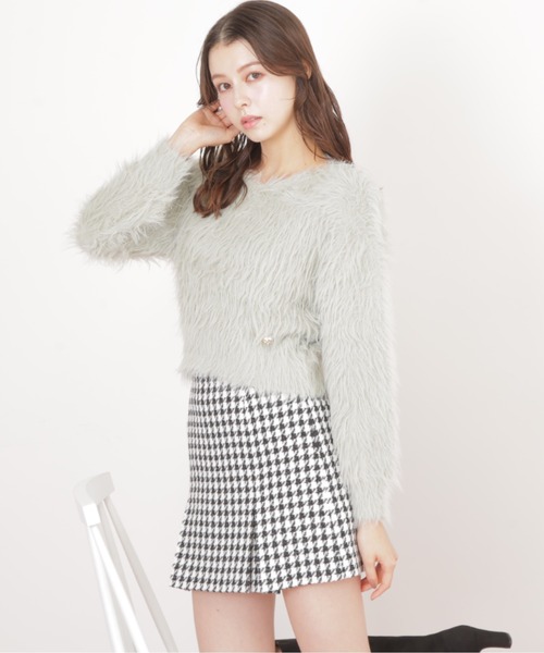JILL by JILL STUART(ジルバイジルスチュアート)の「◇千鳥ツイードタイトミニスカート(スカート・レディース・ベージュ/ピンク/ブラック・MEDIUM/SMALL)」の5枚目の写真