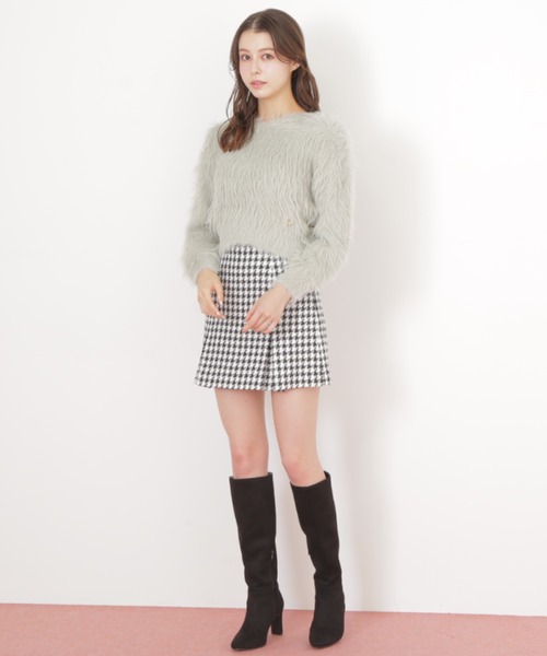 JILL by JILL STUART(ジルバイジルスチュアート)の「◇千鳥ツイードタイトミニスカート(スカート・レディース・ベージュ/ピンク/ブラック・MEDIUM/SMALL)」の8枚目の写真