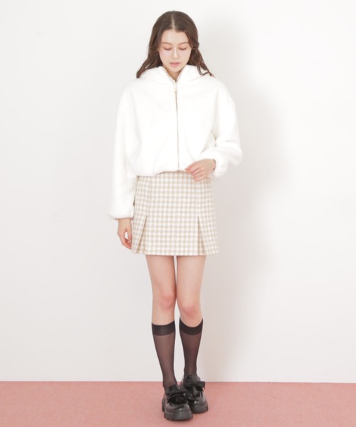 JILL by JILL STUART(ジルバイジルスチュアート)の「◇千鳥ツイードタイトミニスカート(スカート・レディース・ベージュ/ピンク/ブラック・MEDIUM/SMALL)」の21枚目の写真