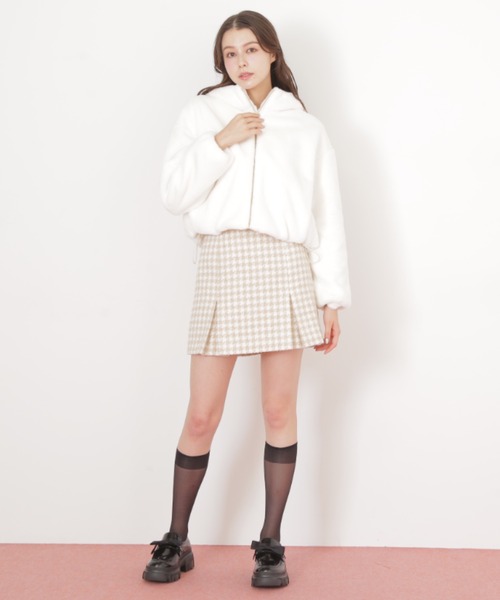 JILL by JILL STUART(ジルバイジルスチュアート)の「◇千鳥ツイードタイトミニスカート(スカート・レディース・ベージュ/ピンク/ブラック・MEDIUM/SMALL)」の17枚目の写真