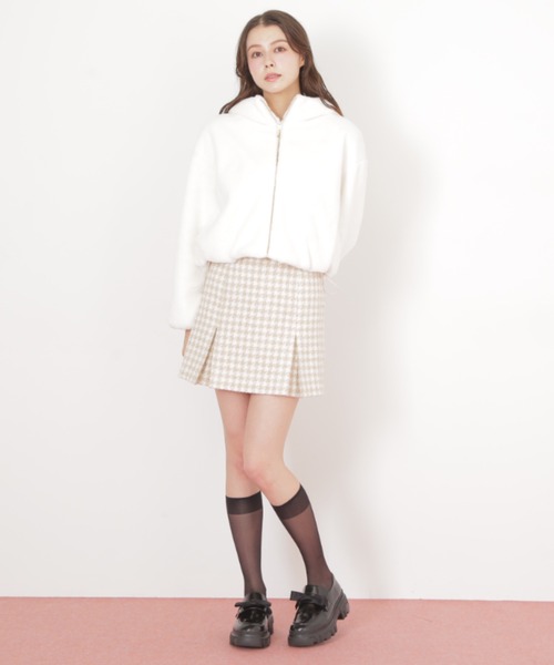 JILL by JILL STUART(ジルバイジルスチュアート)の「◇千鳥ツイードタイトミニスカート(スカート・レディース・ベージュ/ピンク/ブラック・MEDIUM/SMALL)」の18枚目の写真