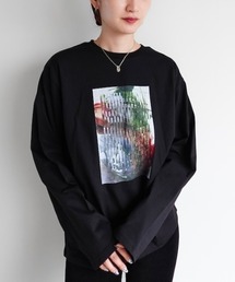 sahara（サハラ）の「Flower Photo Long Tee/フラワーフォトロングティーシャツ（Tシャツ/カットソー）」