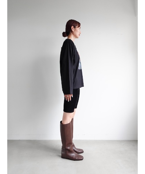 sahara（サハラ）の「Flower Photo Long Tee/フラワーフォトロングティーシャツ（Tシャツ/カットソー・レディース・ホワイト系3/ブラック系2/ホワイト系4/ブラック系1・FREE）」の5枚目の写真