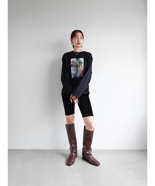 sahara（サハラ）の「Flower Photo Long Tee/フラワーフォトロングティーシャツ（Tシャツ/カットソー・レディース・ホワイト系3/ブラック系2/ホワイト系4/ブラック系1・FREE）」の7枚目の写真