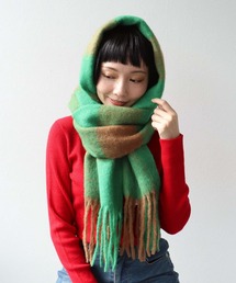 Three Four Time | ブロックチェックフリンジマフラー(ストール/ショール)