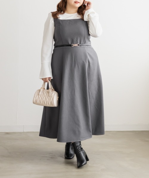 CLETTEオリジナルテーラードジャケット＆ベルト付きワンピースセット