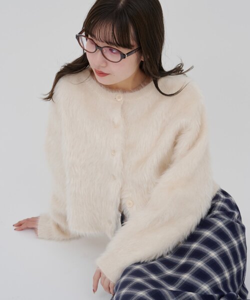 umm.】ラメフェザヤーンカーディガン（カーディガン/ボレロ）｜DISCOAT