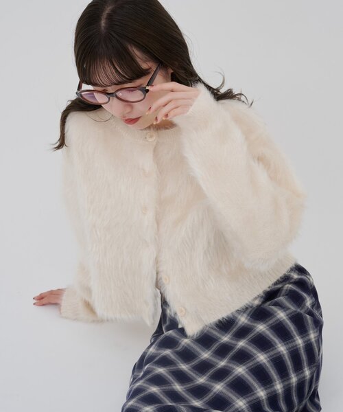 DISCOAT（ディスコート）の「【umm.】ラメフェザヤーンカーディガン