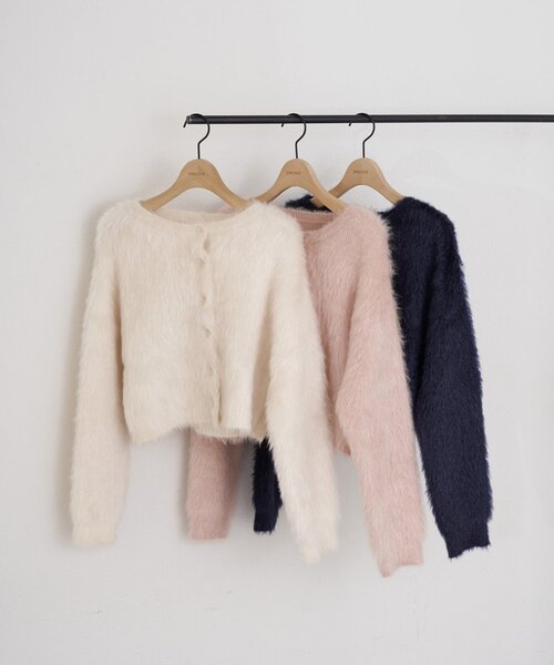 や*ま様 新品未使用タグ付き⭐︎ discoat ディスコート　ラメフェザヤーン DISCOAT（ディスコート）の「【umm.】ラメフェザヤーンカーディガン