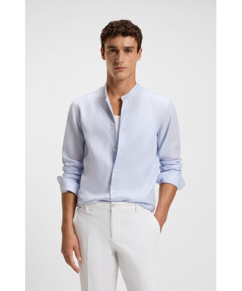 【HUGOBOSS】 ヒューゴボス シャツ ハーフジップ ストライプ XXL セール】HUGO BOSS｜ヒューゴボスのシャツ/ブラウス（ストライプ柄