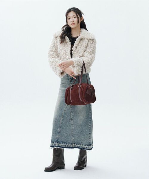 NICK&NICOLE(ニックアンドニコール)の「WASHED FRINGE LONG DENIM SKIRT_BLUE(スカート・レディース・その他・SMALL/MEDIUM/LARGE)」の3枚目の写真