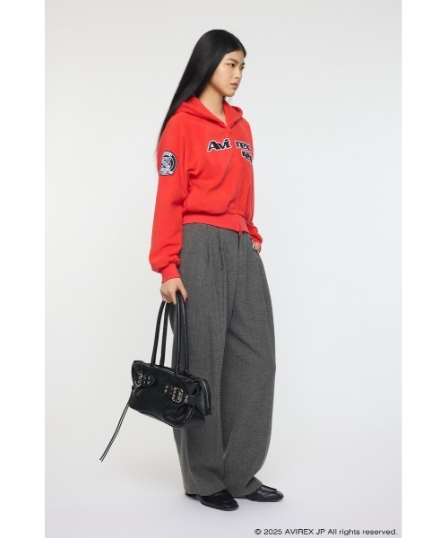 MOUSSY（マウジー）の「AVIREX FLEECE フーディー（スウェット・レディース・ブラック/杢グレー/レッド・FREE）」の12枚目の写真