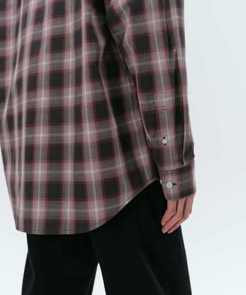 MUSINSA STANDARD（ムシンサスタンダード）の「リラックスドオンブレチェックシャツ[ブラック/レッド]（シャツ/ブラウス・メンズ・その他・SMALL/MEDIUM/LARGE/X-LARGE/XX-LARGE）」の6枚目の写真