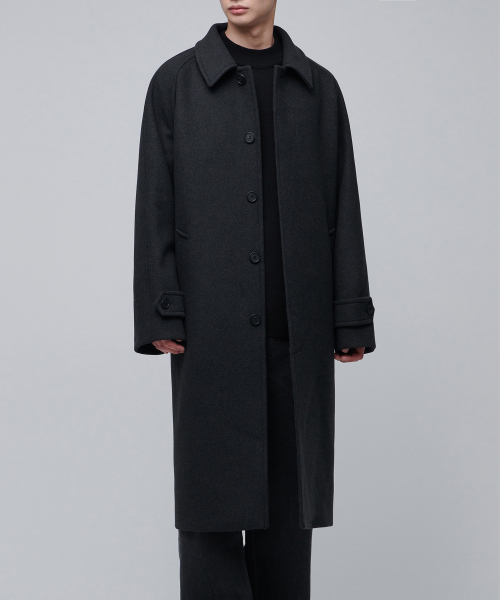 MUSINSA STANDARD（ムシンサスタンダード）の「カシミアブレンド特大バルマカンコート[チャコールグレー]（チェスターコート・メンズ・その他・LARGE/X-LARGE/XX-LARGE/MEDIUM）」の10枚目の写真