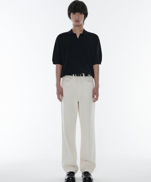 MUSINSA STANDARD（ムシンサスタンダード）の「ルーズストレートデニムパンツ[クリーム]（デニムパンツ・メンズ・その他・40/38/42/36/34/32/30/31/33/26/27/28/29）」の2枚目の写真