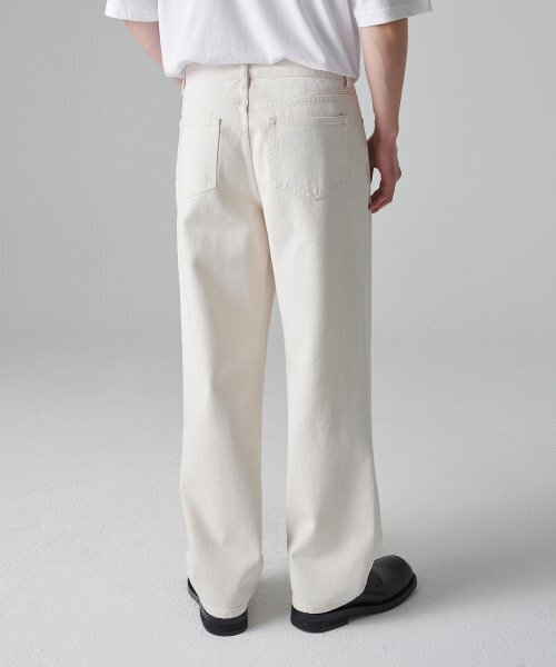 MUSINSA STANDARD（ムシンサスタンダード）の「ルーズストレートデニムパンツ[クリーム]（デニムパンツ・メンズ・その他・40/38/42/36/34/32/30/31/33/26/27/28/29）」の5枚目の写真