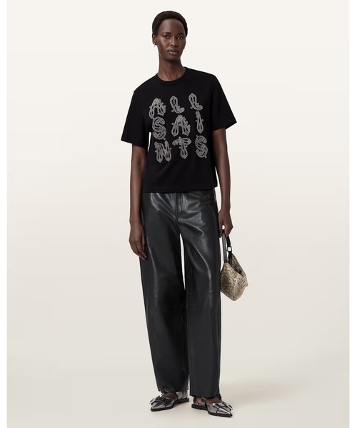 ALLSAINTS（オールセインツ）の「ELLA LISA EMBELLISHED T-SHIRT | ELLA LISA 刺繍 Tシャツ（Tシャツ/カットソー・レディース・ブラック・XS/S/M）」の3枚目の写真
