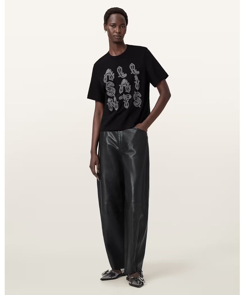 ALLSAINTS（オールセインツ）の「ELLA LISA EMBELLISHED T-SHIRT | ELLA LISA 刺繍 Tシャツ（Tシャツ/カットソー・レディース・ブラック・XS/S/M）」の4枚目の写真