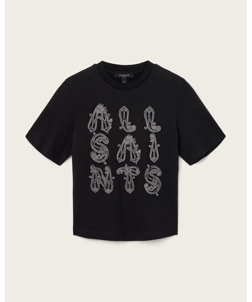 ALLSAINTS（オールセインツ）の「ELLA LISA EMBELLISHED T-SHIRT | ELLA LISA 刺繍 Tシャツ（Tシャツ/カットソー・レディース・ブラック・XS/S/M）」の7枚目の写真