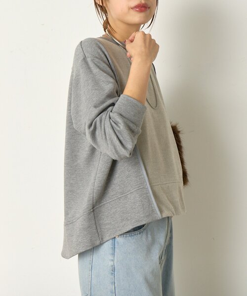 Jena espace merveilleux（ジェナ　エスパスメルヴェイユ）の「ウォーム切替バックタックカットソー（Tシャツ/カットソー・レディース・ネイビー/グレー/ベージュ・FREE）」の10枚目の写真