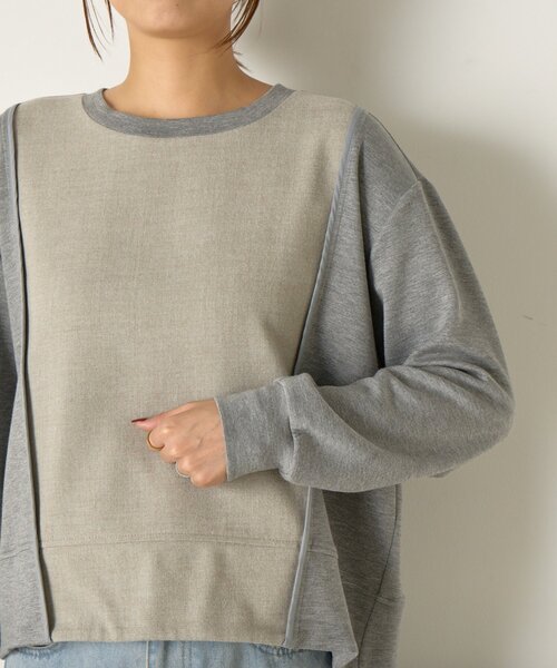 Jena espace merveilleux（ジェナ　エスパスメルヴェイユ）の「ウォーム切替バックタックカットソー（Tシャツ/カットソー・レディース・ネイビー/グレー/ベージュ・FREE）」の16枚目の写真