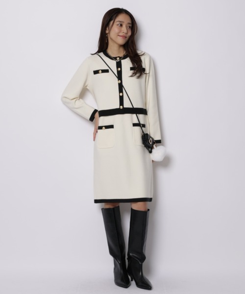 配色ニットアップライクワンピース（ワンピース）｜JUSGLITTY（ジャス