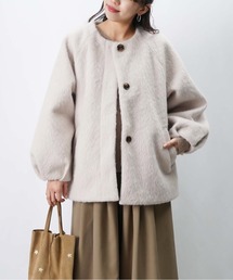 LUCA/LADY LUCK LUCA | LC/LLL バックバルーンコート/ノーカラーシャギーコート(ノーカラーコート)