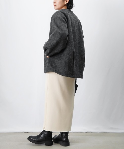 LUCA/LADY LUCK LUCA（ルカ/レディラックルカ）の「LC/LLL バックバルーンコート/ノーカラーシャギーコート（ノーカラーコート・レディース・アイボリー/チャコールグレー・FREE）」の11枚目の写真