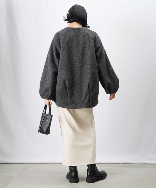 LUCA/LADY LUCK LUCA（ルカ/レディラックルカ）の「LC/LLL バックバルーンコート/ノーカラーシャギーコート（ノーカラーコート・レディース・アイボリー/チャコールグレー・FREE）」の12枚目の写真