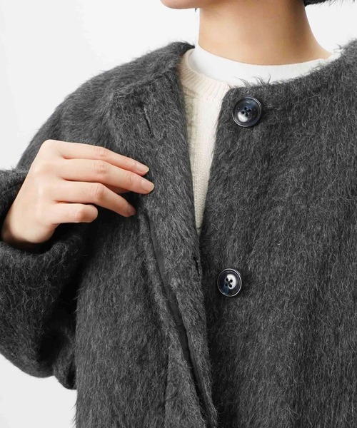 LUCA/LADY LUCK LUCA（ルカ/レディラックルカ）の「LC/LLL バックバルーンコート/ノーカラーシャギーコート（ノーカラーコート・レディース・アイボリー/チャコールグレー・FREE）」の20枚目の写真