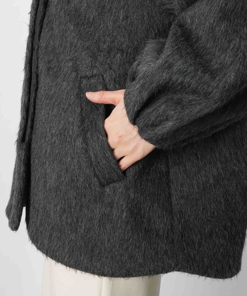 LUCA/LADY LUCK LUCA（ルカ/レディラックルカ）の「LC/LLL バックバルーンコート/ノーカラーシャギーコート（ノーカラーコート・レディース・アイボリー/チャコールグレー・FREE）」の22枚目の写真