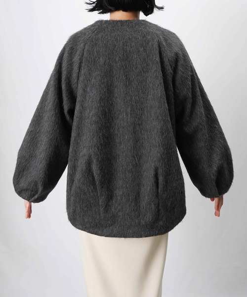 LUCA/LADY LUCK LUCA（ルカ/レディラックルカ）の「LC/LLL バックバルーンコート/ノーカラーシャギーコート（ノーカラーコート・レディース・アイボリー/チャコールグレー・FREE）」の16枚目の写真