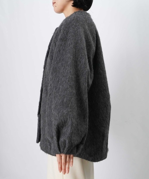 LUCA/LADY LUCK LUCA（ルカ/レディラックルカ）の「LC/LLL バックバルーンコート/ノーカラーシャギーコート（ノーカラーコート・レディース・アイボリー/チャコールグレー・FREE）」の17枚目の写真