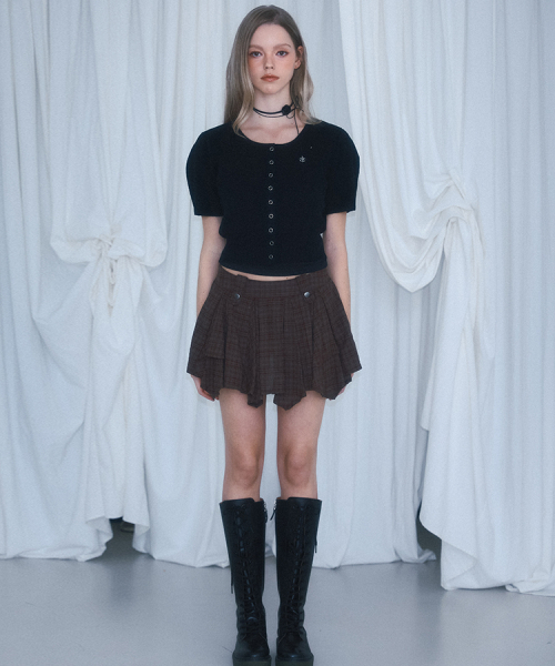 ROSEFRANTZ（ロゼフランツ）の「Check Drop Mini Skirt [Brown]（スカート・レディース・ブラウン・MEDIUM/SMALL）」の2枚目の写真