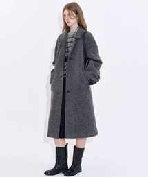 へリンボーン柄 ステンカラーコート FD22W043【Fano Studios】（ステン